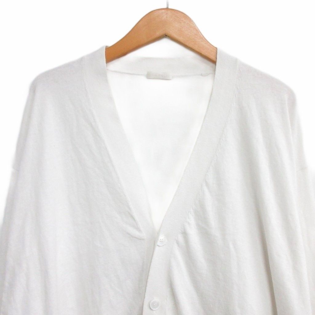 COMOLI コモリ 24SS コットンVネックカーディガン 薄手 ホワイト COMOLI コモリ 24SS コットンVネックカーディガン 薄手 ホワイト