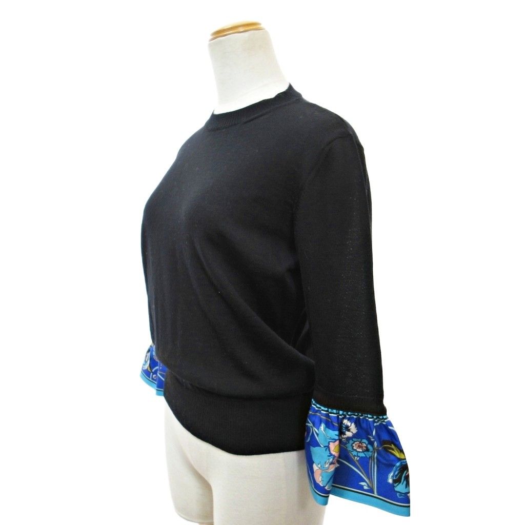 エミリオプッチ EMILIO PUCCI 美品 フリル袖 プッチ柄 ニット