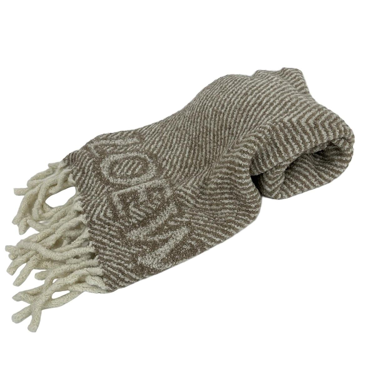 LOEWE ロエベ マフラー - ベージュ×アイボリー ウール アルパカ