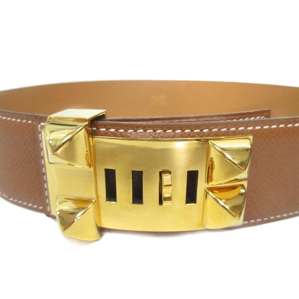 エルメス HERMES メドール コリエドシアン ベルト レザー ゴールド金具