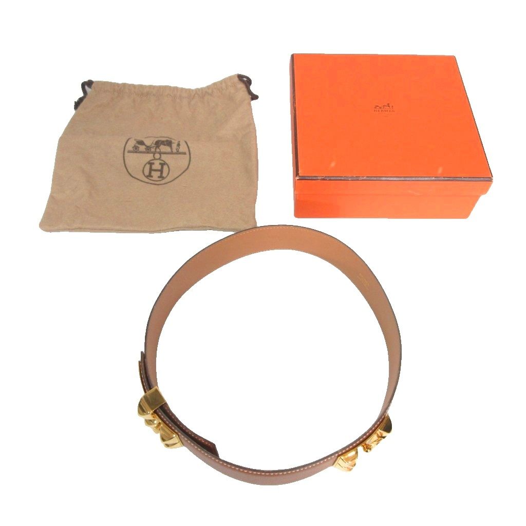 エルメス HERMES メドール コリエドシアン ベルト レザー ゴールド金具