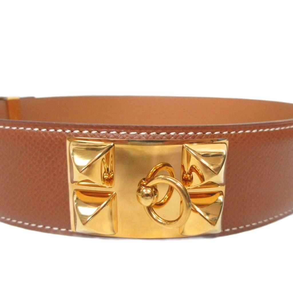 エルメス HERMES メドール コリエドシアン ベルト レザー ゴールド金具
