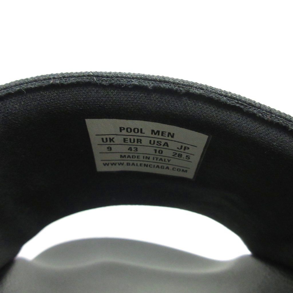【中古】未使用品 バレンシアガ プール スライドサンダル シャワーサンダル ロゴ刺繍 43 黒 ブラック ■MNK3 バレンシアガ BALENCIAGA POOL SLIDE SANDAL プール スライドサンダル