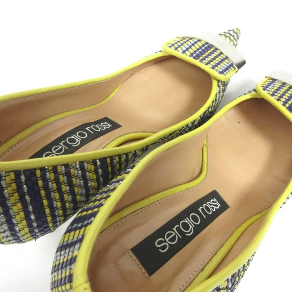 セルジオロッシ Sergio rossi SR1 パンプス 編み込み レザー ポイン