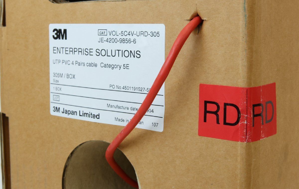  LANケーブル 3 MCat 5 E 305 m 赤 配送不可 併 KG LANケーブル PCケーブル コネクタ