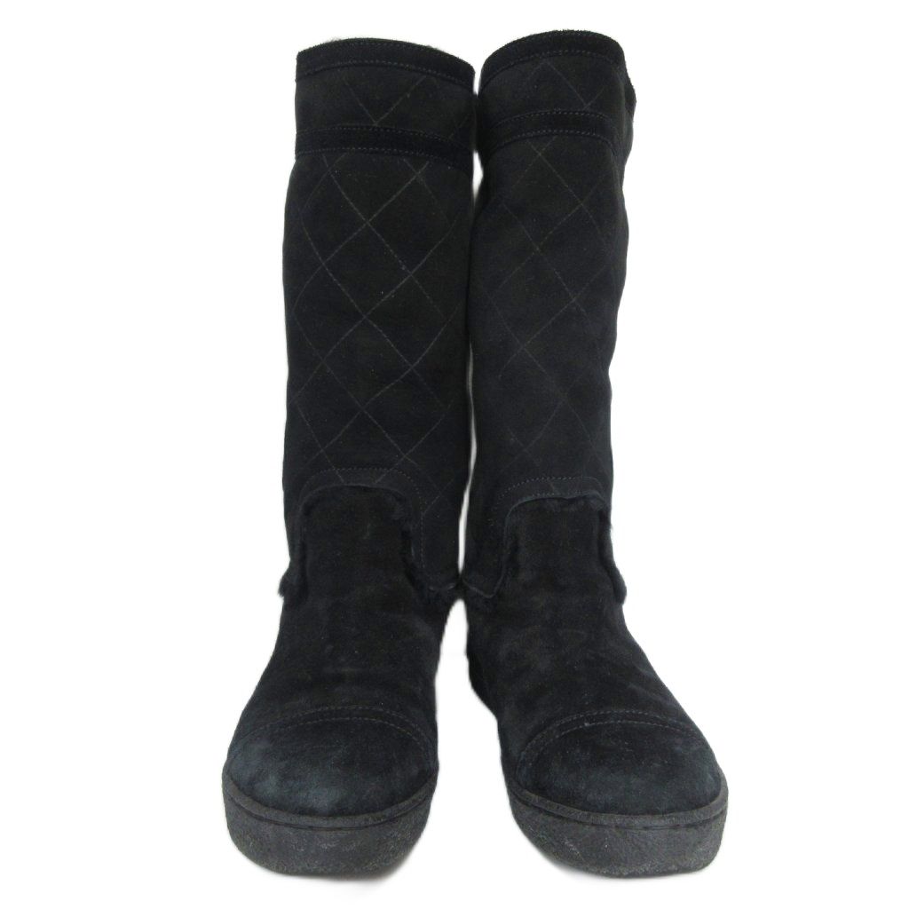 CHANEL シャネル CCマーク マトラッセ ロングムートンブーツ シャネル CHANEL マトラッセ ムートン ロングブーツ ココマーク G26557