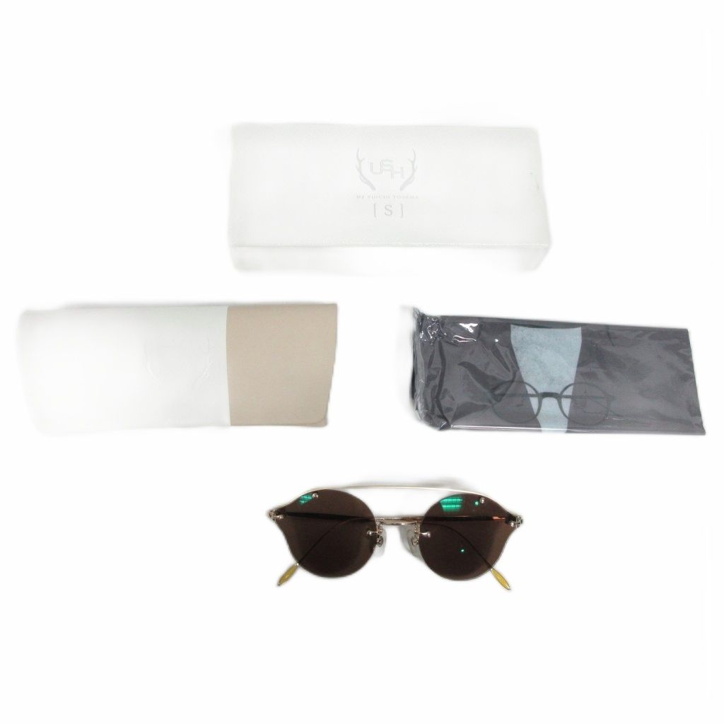 【中古】ユウイチトヤマ USH by YUICHI TOYAMA × LAMARCK 美品 サングラス 48?23 145 茶 ブラウン US-008 IBO86 ユウイチトヤマ USH by YUICHI TOYAMA × ラマルク LAMARCK 美品 コラボ