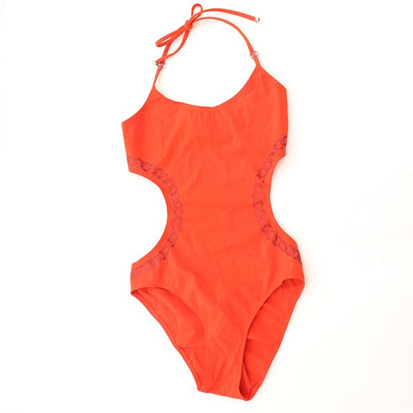  シャネル CHANEL ココマーク チェーン柄 ワンピース スイムウェア 水着 843144 レッド 表示サイズ36 レディース yy ワンピース水着 水着 ラッシュガード