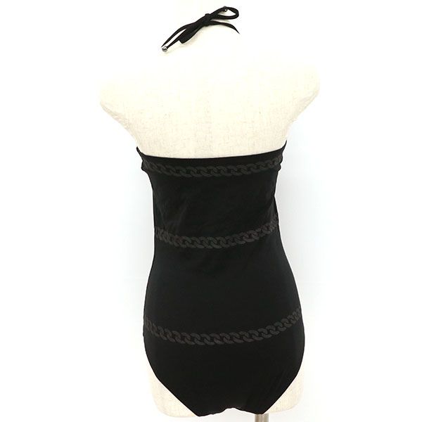 シャネル CHANEL ココマーク チェーン柄 ワンピース スイムウェア 水着 843147 ナイロン他 ブラック 表示サイズ36 レディース yy