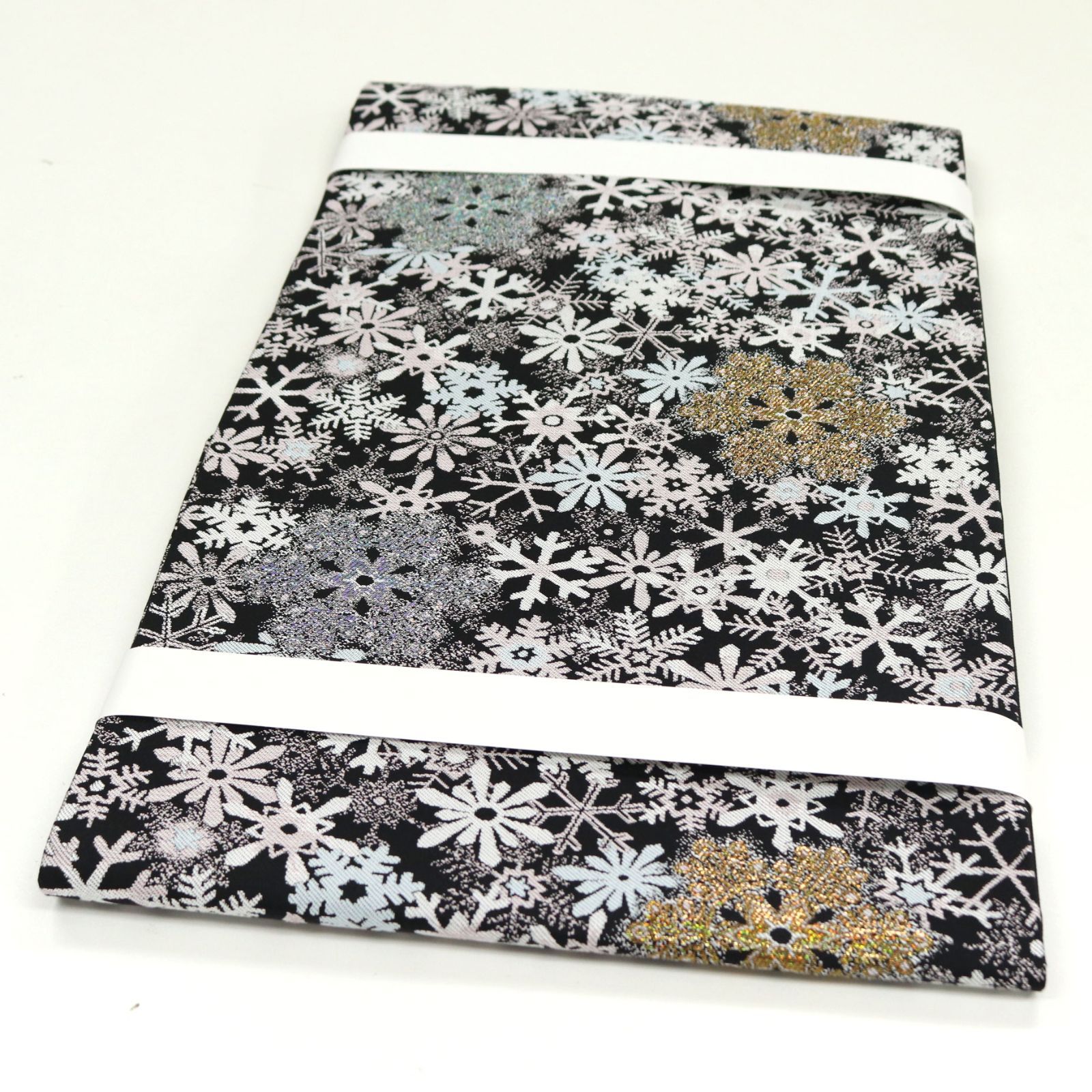 ona4636 お仕立て上がり 西陣織 九寸 名古屋帯 クリスマス 雪の結晶