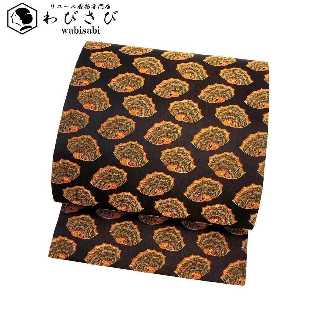 名古屋帯 龍村美術織物 彩貝紋様 金通し 黒色 O-3205 - メルカリ