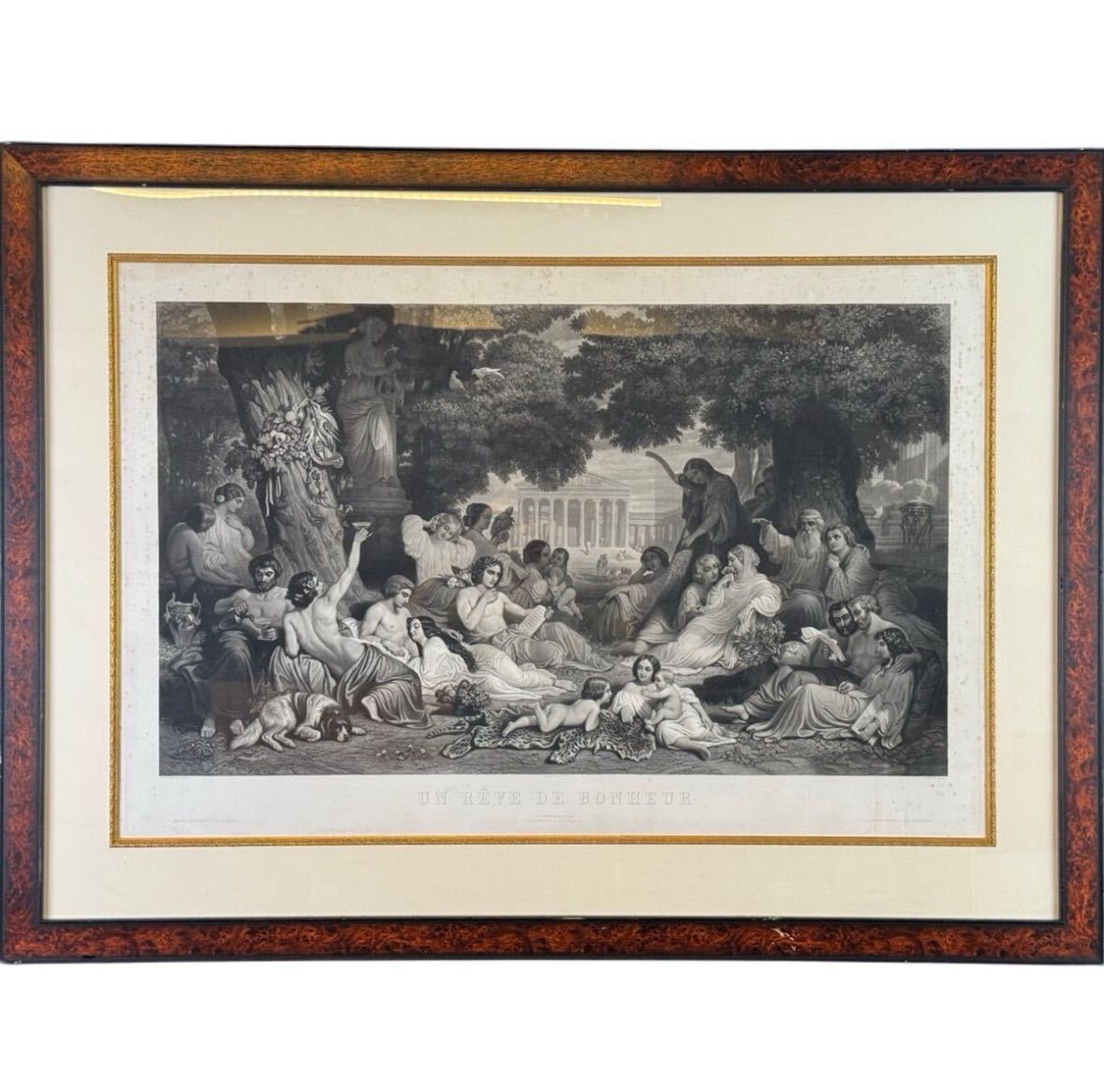 ドム パプティ 至福の夢 銅版画 35号大 特大 彫板師 ジャゼ 19世紀後半 フランスにて製作 超 作品 メゾティント法彫板