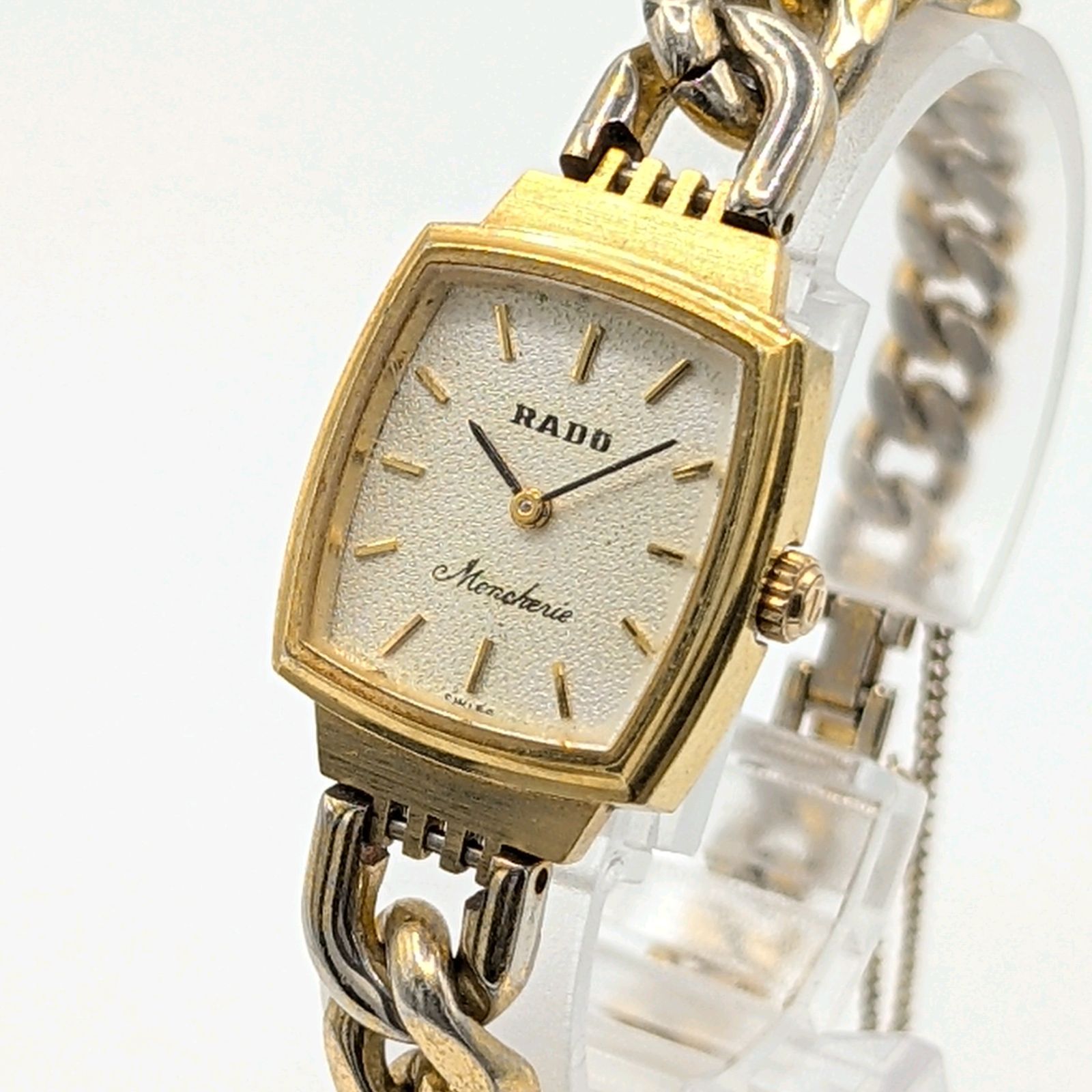 【稼働品】RADO スクエア ゴールド 腕時計 レディース RADO Mon Cherie Watch Hand-Winding Ladies Gold Square Y2K 00S