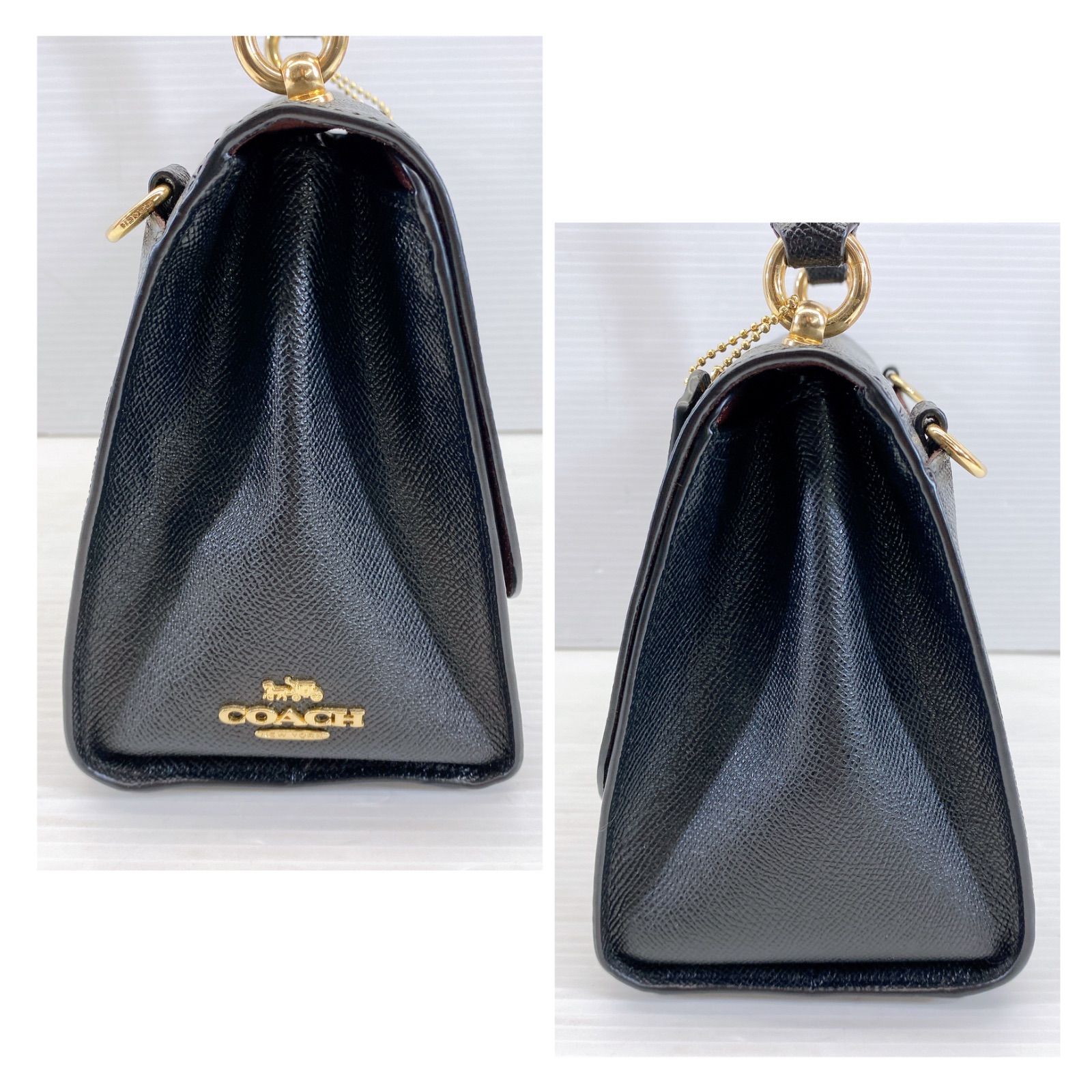 □ COACH コーチ レザー 2Way ハンドバッグ ショルダーバッグ F76618 