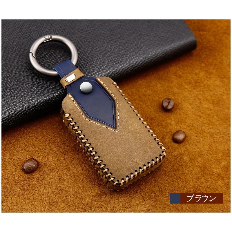 FLD1306『ブラウン』牛革製スマートキーケース mazda-3、cx-30 マツダ3