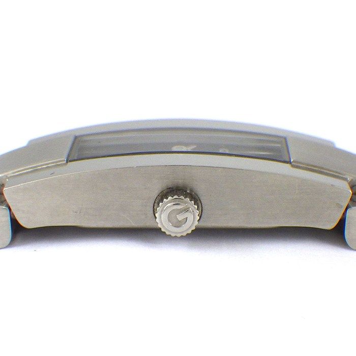 グッチ GUCCI 腕時計 4600 L レクタンギュラー ブラック文字盤 SS クオーツアナログ