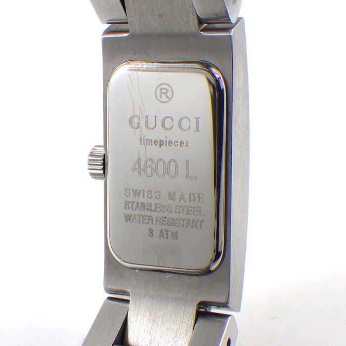 グッチ GUCCI レディース 腕時計 4600L 黒 ブラック シルバー SS