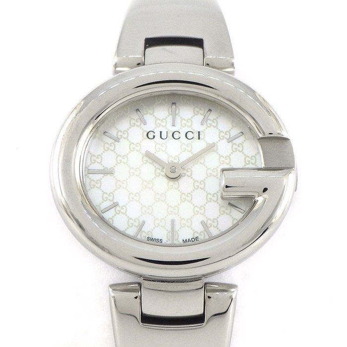 グッチ GUCCI 腕時計 Gバルーン 134.5| オーバル GG柄 ホワイトシェル文字盤 SS クオーツアナログ 箱 保付き