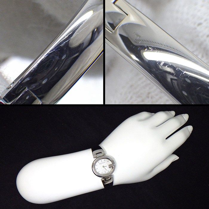  グッチ GUCCI 腕時計 Gバルーン 134.5 オーバル GG柄 ホワイトシェル文字盤 SS クオーツアナログ 箱 保付き 腕時計(デジタル) 時計