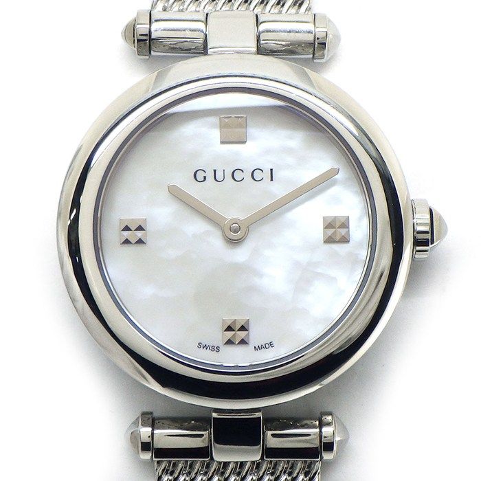 グッチ GUCCI 腕時計 ディアマンティッシマ 141 5 ホワイトシェル文字盤 SS クオーツアナログ