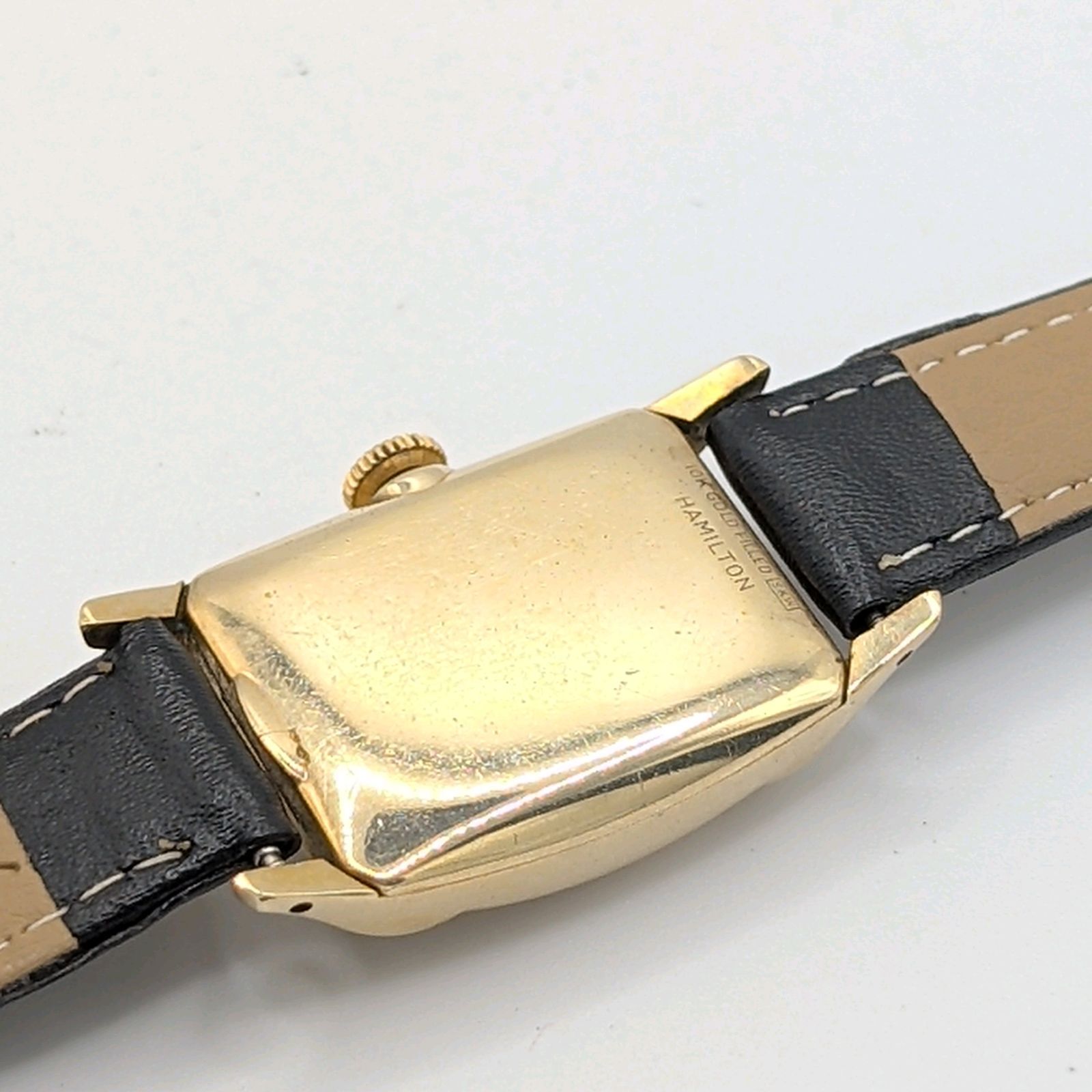 HAMILTON Watch Hand-Winding Ladies Square Gold Y2K 50S Vintage 