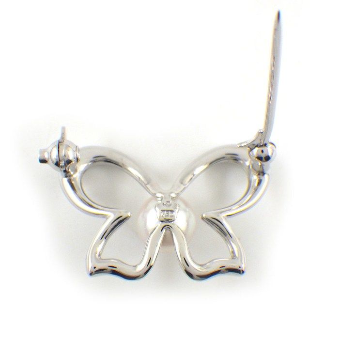 ミキモト MIKIMOTO ブローチ バタフライモチーフ あこや真珠 6.5mm珠