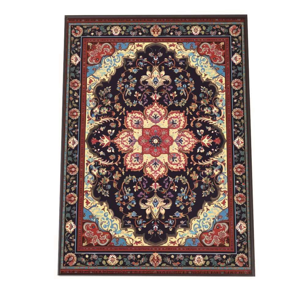 【A2サイズ（約42x59cm）】【lh-poster-2101】【フレーム付き】ペルシャ柄 Persia カーペット柄 絨毯 総柄 インテリア 渋い パターン 模様 ペイズリー モダン