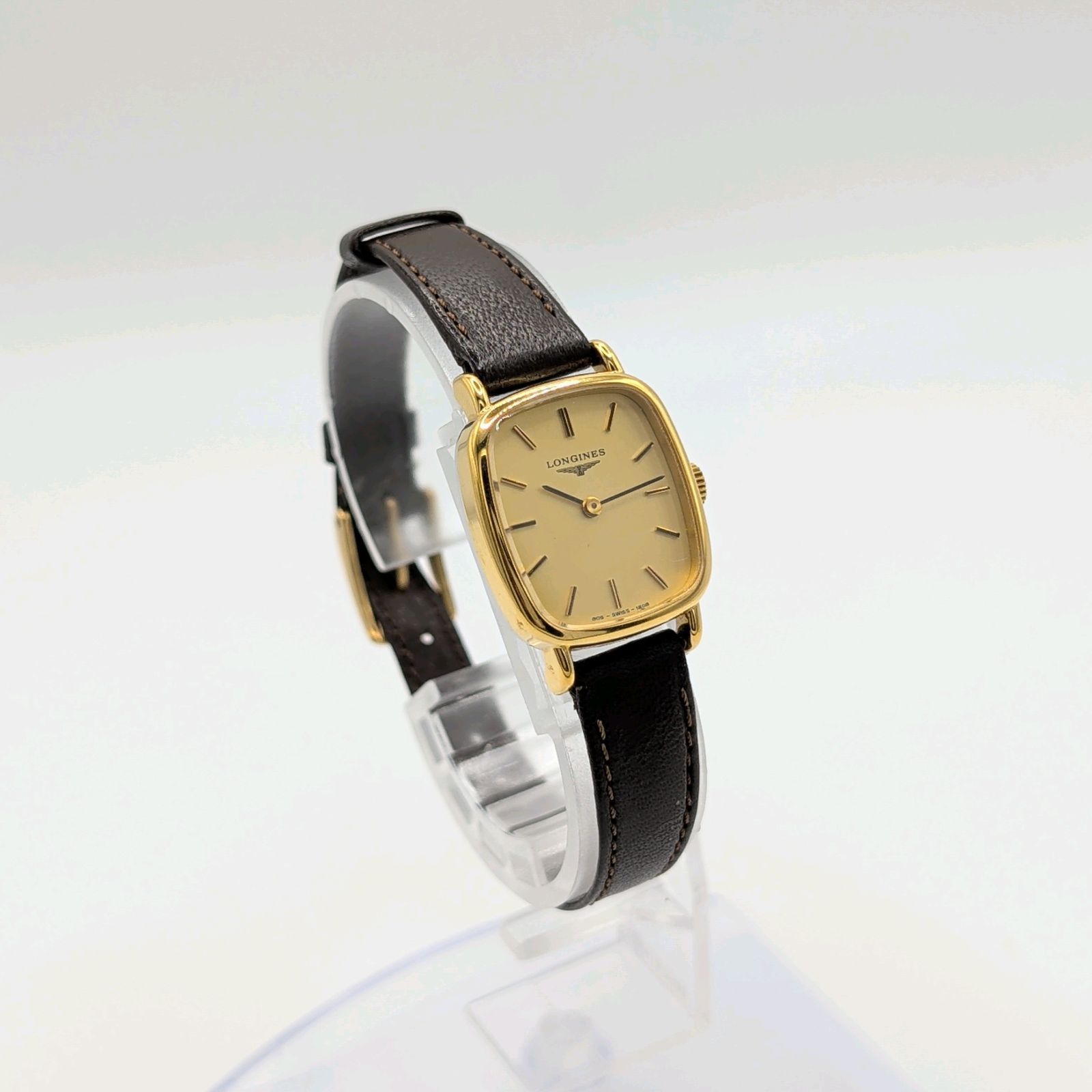 LONGINES Watch Hand-Winding Ladies Gold Dial Square Y2K 00S