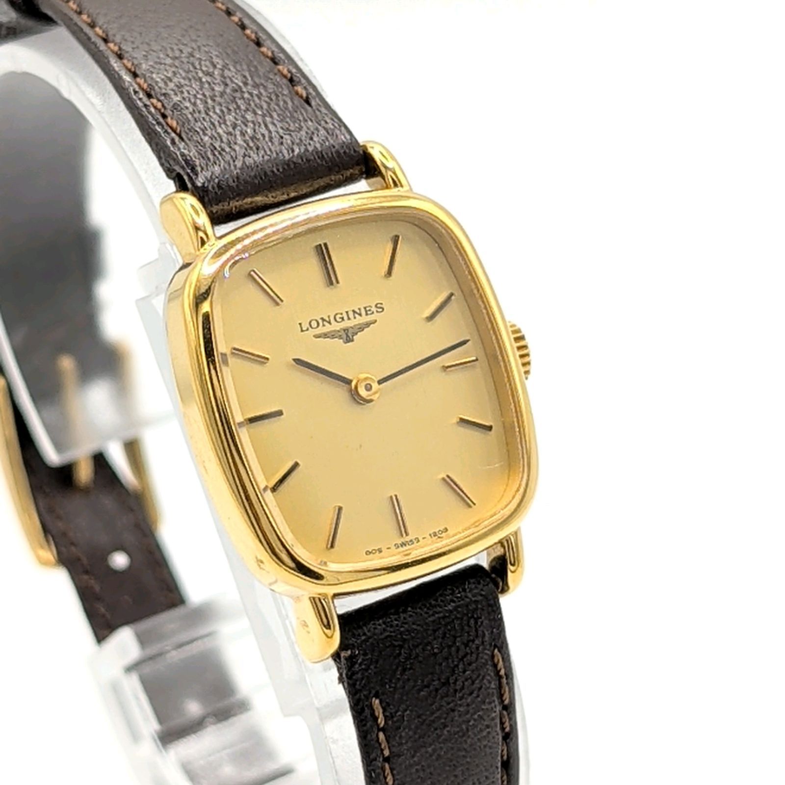 LONGINES Watch Hand-Winding Ladies Gold Dial Square Y2K 00S