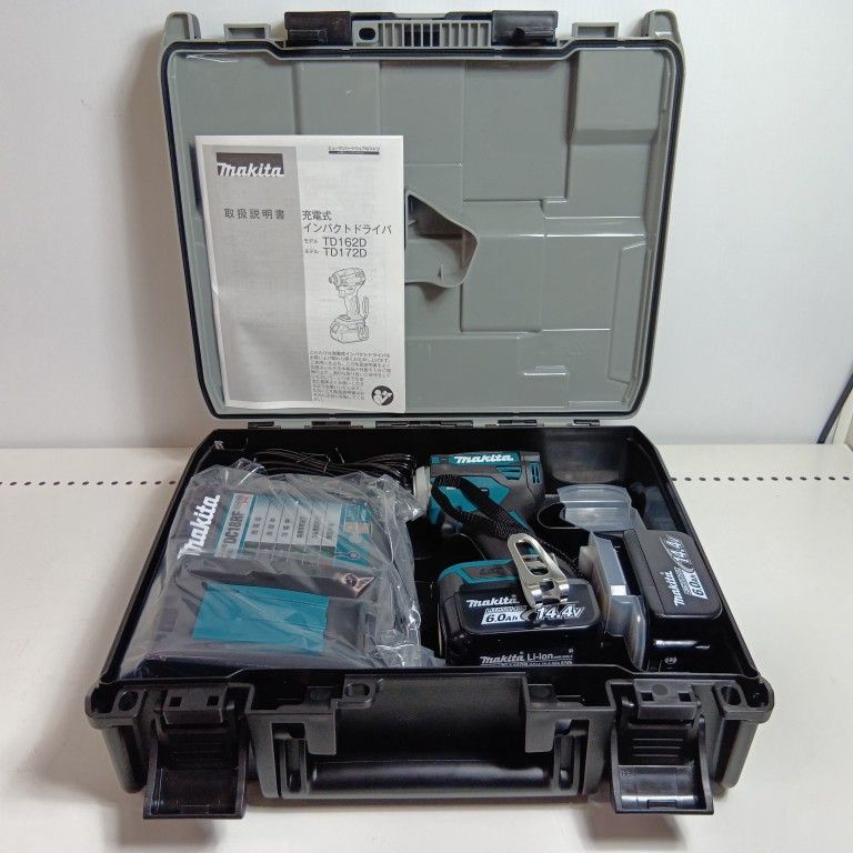 MAKITA マキタ インパクトドライバ ブルー S 充電器 充電池 付 コードレス式 14.4 v 6.0 Ah