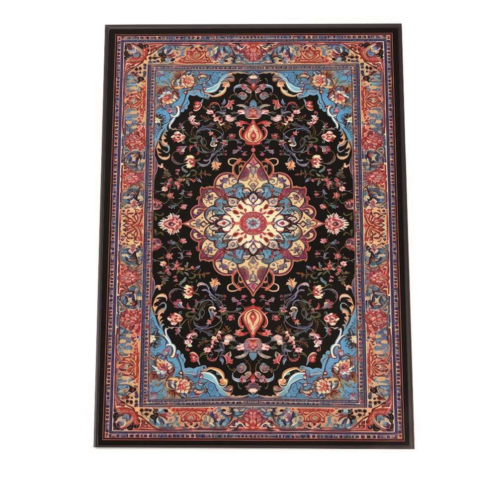 【B2サイズ（約51x73cm）】【lh-poster-2140】【フレーム付き】ペルシャ柄 Persia カーペット柄 絨毯 総柄 インテリア 渋い パターン 模様 ペイズリー モダン