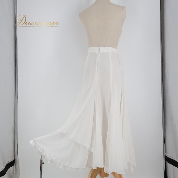 社交ダンス 衣装 スカート ホワイト系 チャコットロイヤルダンス