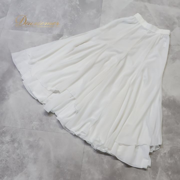 社交ダンス 衣装 スカート ホワイト系 チャコットロイヤルダンス