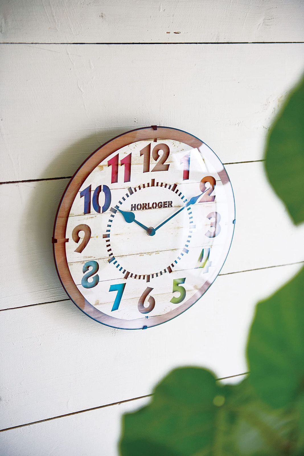 インターフォルム 掛け時計 電波時計 フォルリ CL-8332 WH カラフル レインボー 直径30㎝