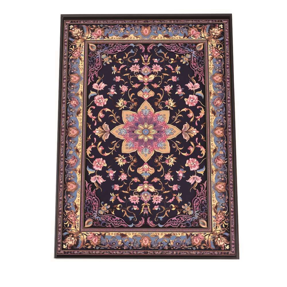 【B2サイズ（約51x73cm）】【lh-poster-2208】【フレーム付き】ペルシャ柄 Persia カーペット柄 絨毯 総柄 インテリア 渋い パターン 模様 ペイズリー モダン