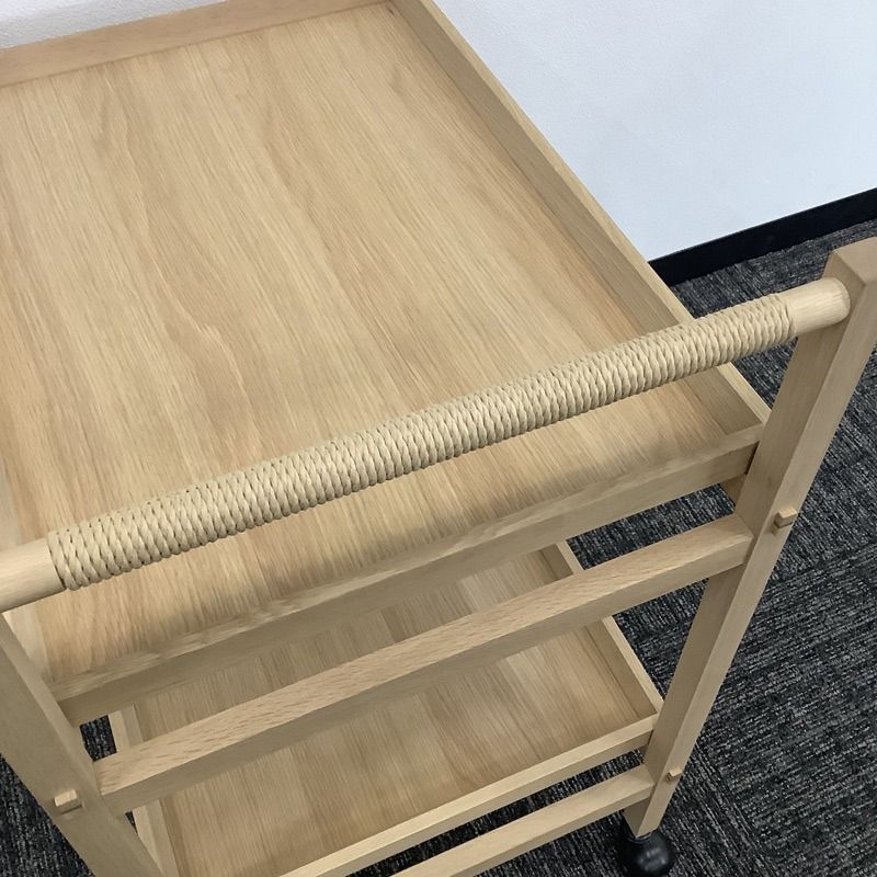 中古 ワゴン カリモク家具 日本製 サービスワゴン ナラ素材 天然木 幅