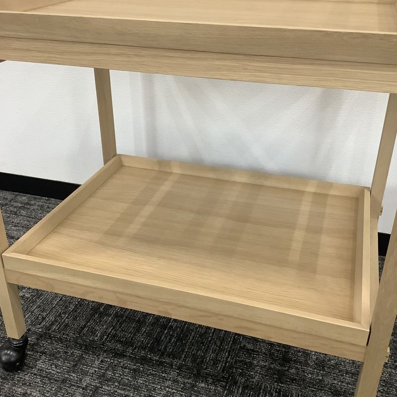 中古 ワゴン カリモク家具 日本製 サービスワゴン ナラ素材 天然木 幅