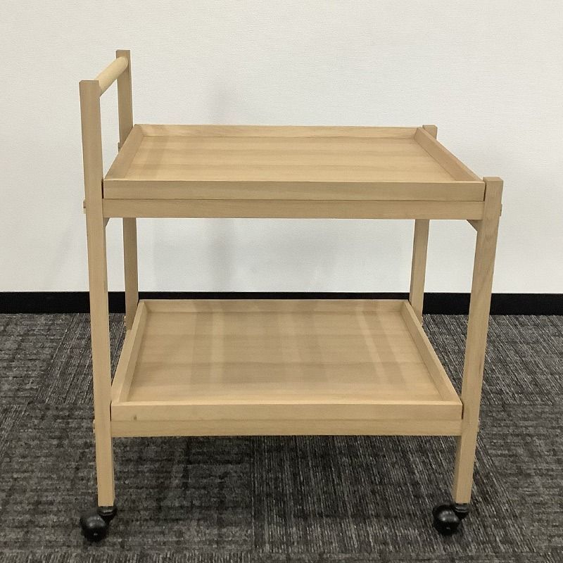 中古 ワゴン カリモク家具 日本製 サービスワゴン ナラ素材 天然木 幅
