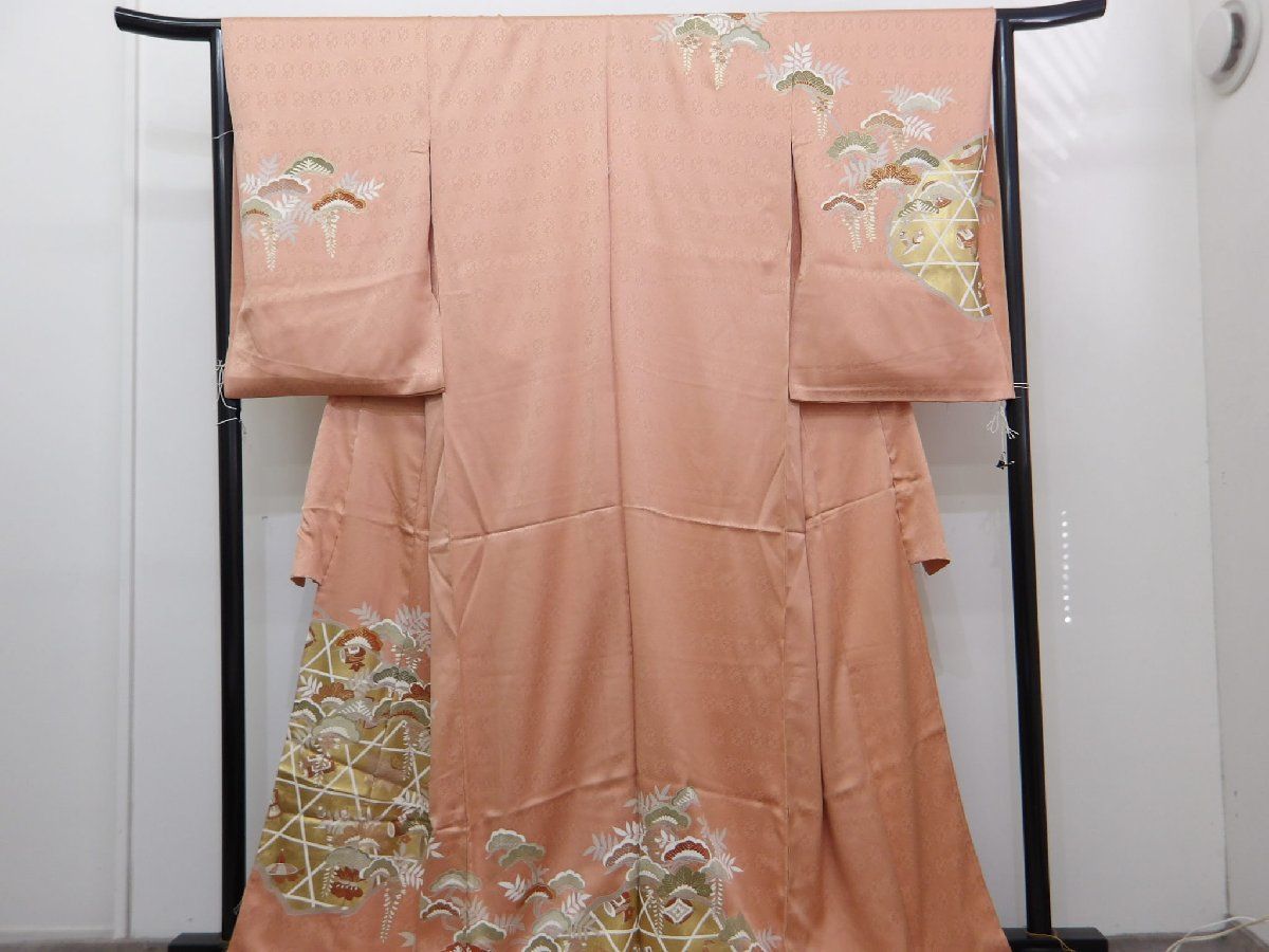 P 41162 手描き友禅 訪問着 仮仕立て t