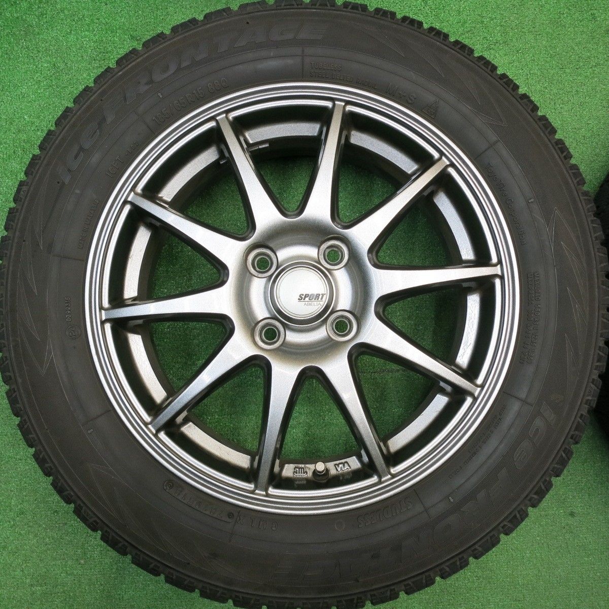  バリ溝 キレイ 9分 スタッドレス 185 65 R 15 アイスフロンテージ トーヨー SPORT ABELIA スポルト アベリア 15インチ PCD 100 4 H ス 15インチ タイヤ ホイールセット