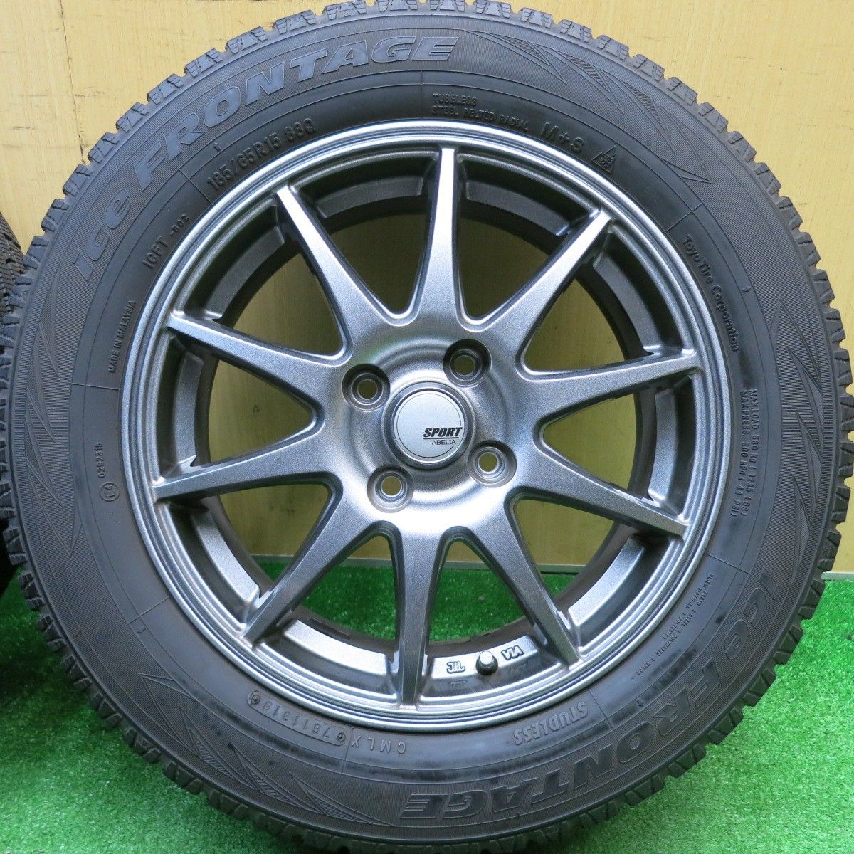 バリ溝 キレイ 9分 スタッドレス 185 65 R 15 アイスフロンテージ トーヨー SPORT ABELIA スポルト アベリア 15インチ PCD 100 4 H ス