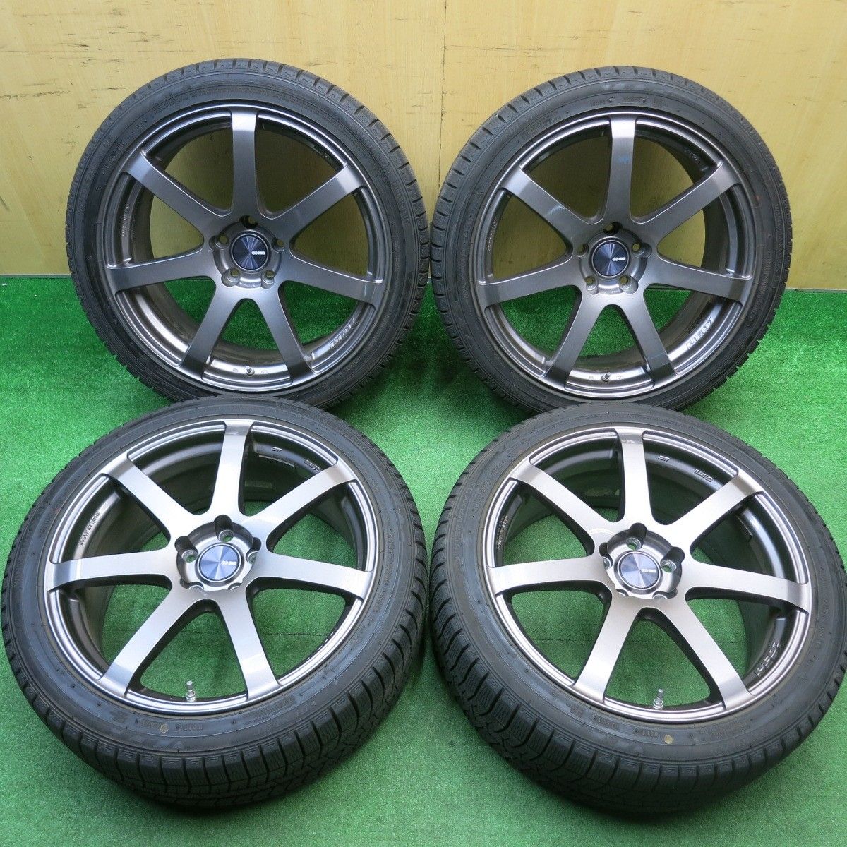 バリ溝 21年 キレイ 9 5分 ENKEI PF 07 スタッドレス 245 40 R 19 ダンロップ ウインターマックス 03 エンケイ PCD 114 3 5 H ス