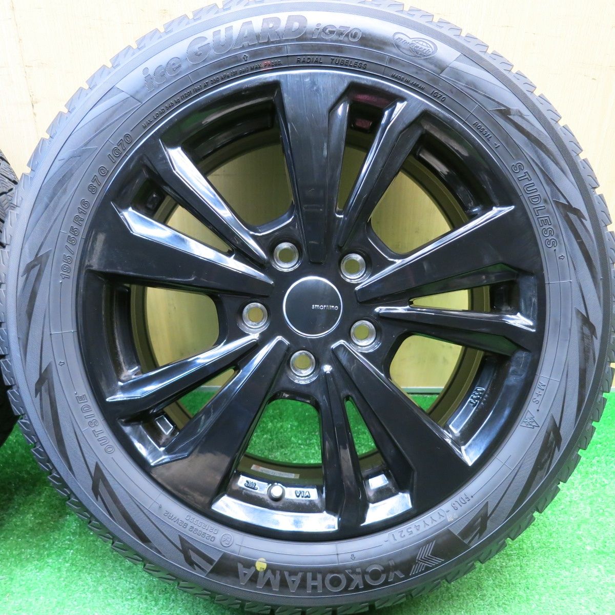 バリ溝 21年 9 5分 MINI ミニ 等 smartline 365 195 55 R 16 スタッドレス ヨコハマ アイスガード iG 70 スマートライン 16インチ PCD 112 5 H ス