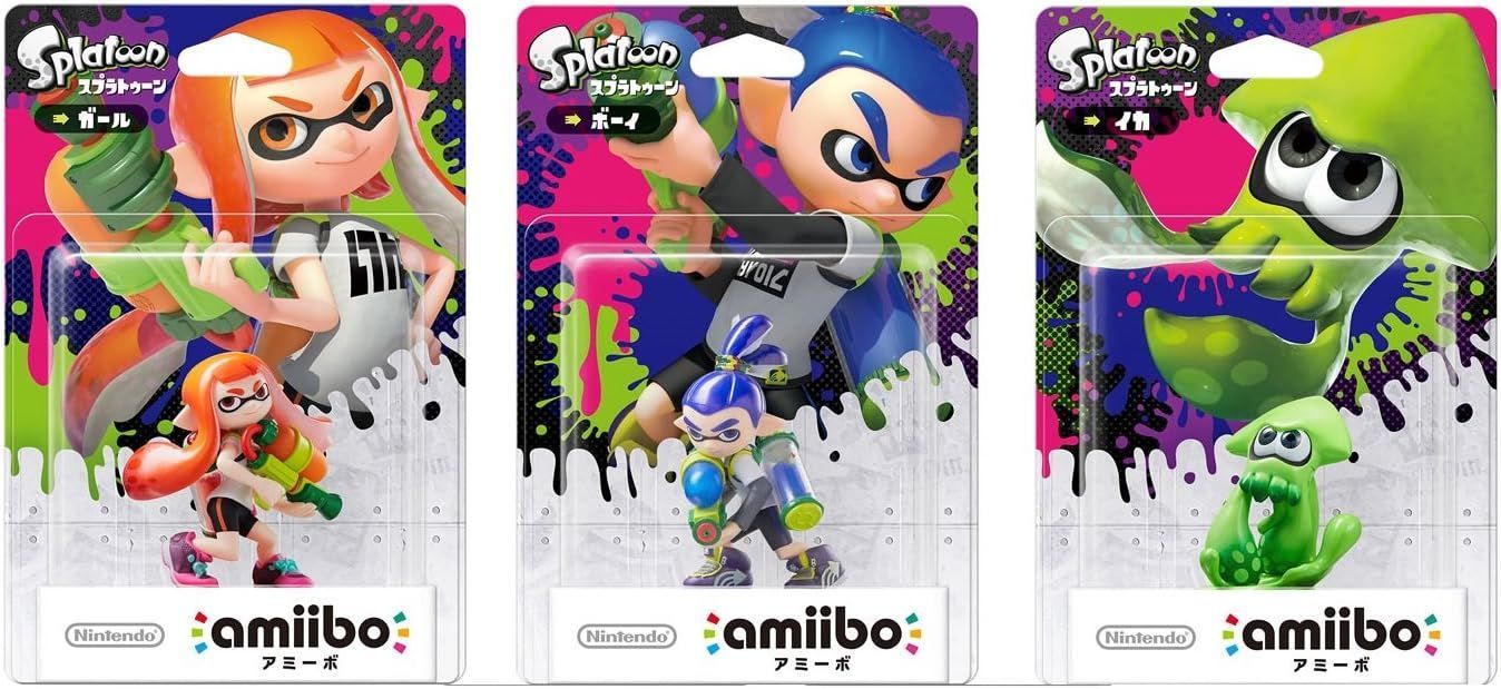 amiibo スプラトゥーン 全3種セット ガール ボーイ イカ