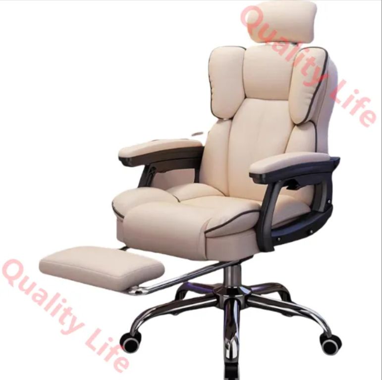 オフィスチェア ハイバックチェア 事務椅子 社長椅子ゲーミングチェア チェア 椅子 無段階昇降 360度回転 柔らかくて快適 勉強 仕事 ランバーサポート付 足置き 連動型アームレスト クッション