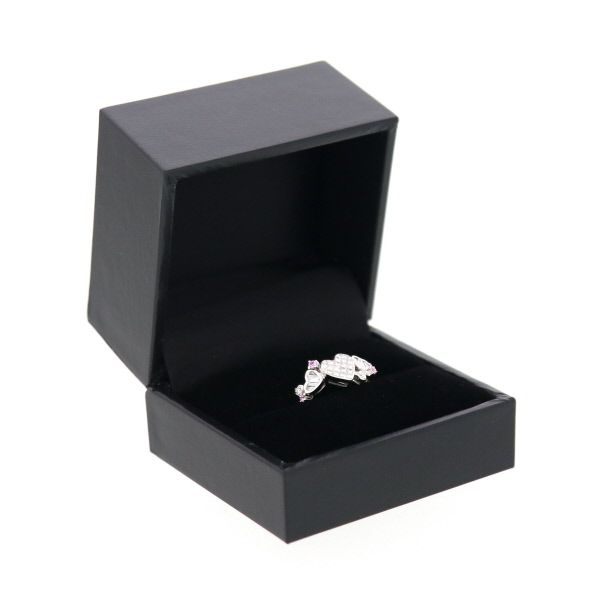 GSTV K18WG リング ダイヤモンド ピンクサファイア ハート ミステリー