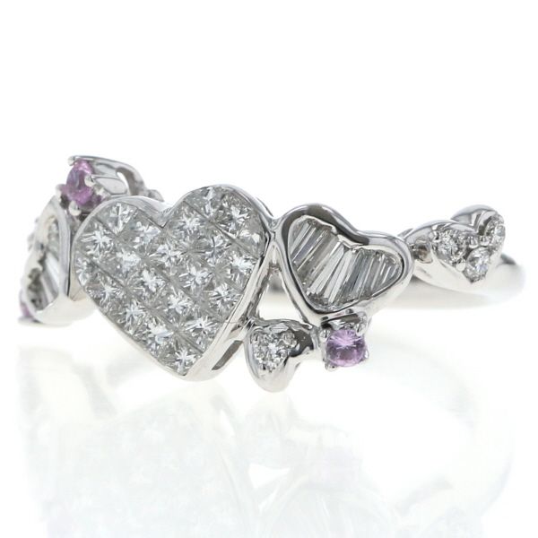 GSTV K18WG リング ダイヤモンド ピンクサファイア ハート ミステリー