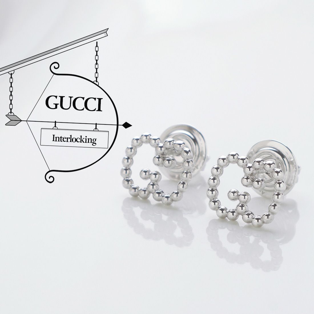 GUCCI インターロッキング 925 ボール ピアス - c.2000s - メルカリ