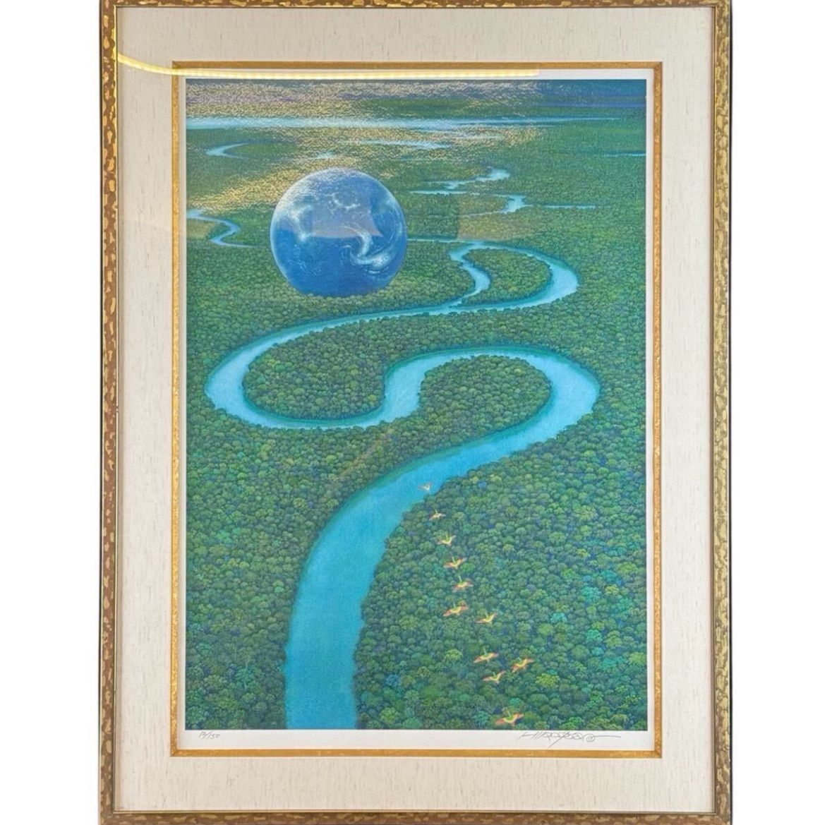 磯野宏夫 ガイアシンフォニー ミストグラフ 20号大 共シール 直筆サイン 愛知県出身 愛知教育大学卒業