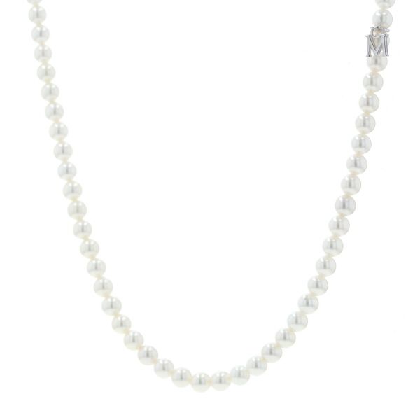 ミキモト K 18 WG ネックレス パール 真珠 4.4 mm 一連 フォーマル 42 cm き 仕上済 zz